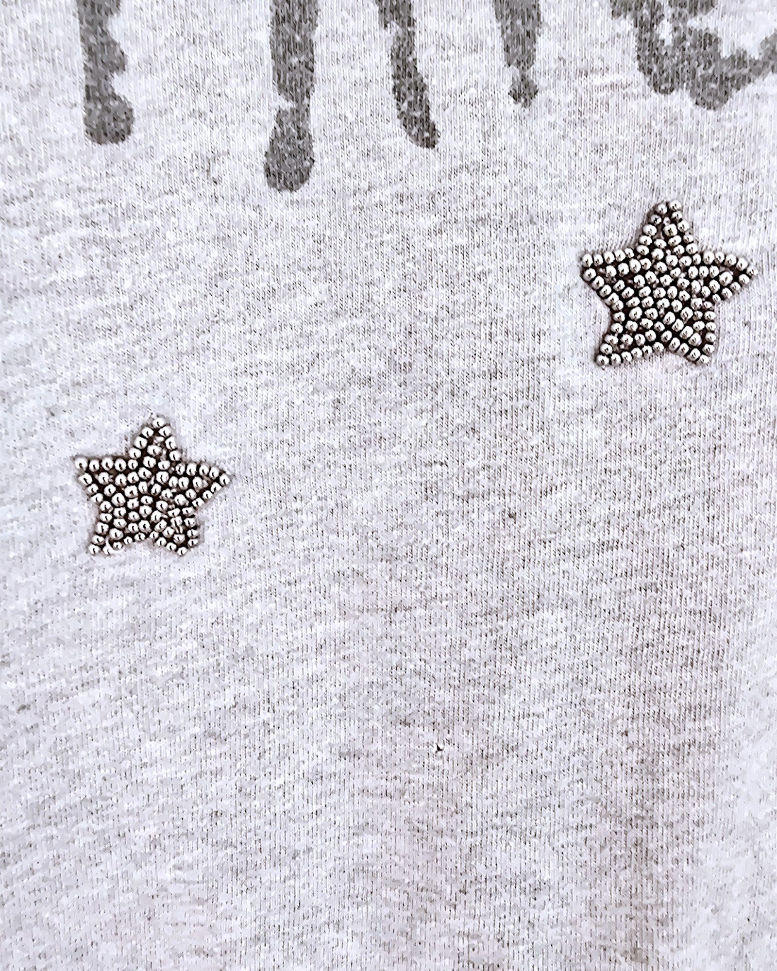 T-shirt gris rock avec perles bijoux