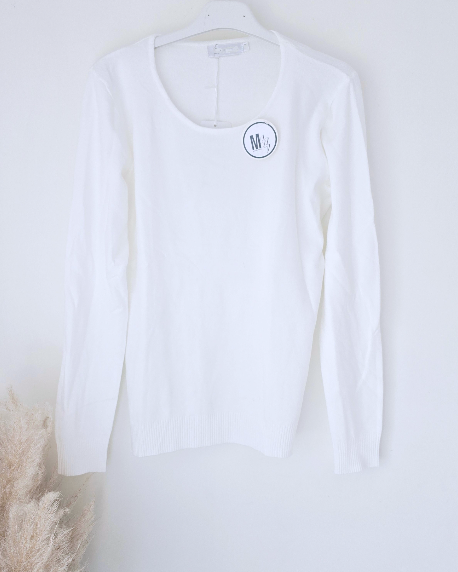 Pull blanc maille fine