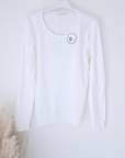 Pull blanc maille fine