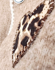 Pull beige chaud amour léopard