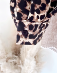 Pull beige chaud amour léopard