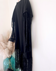 Robe noire sweat et dentelle