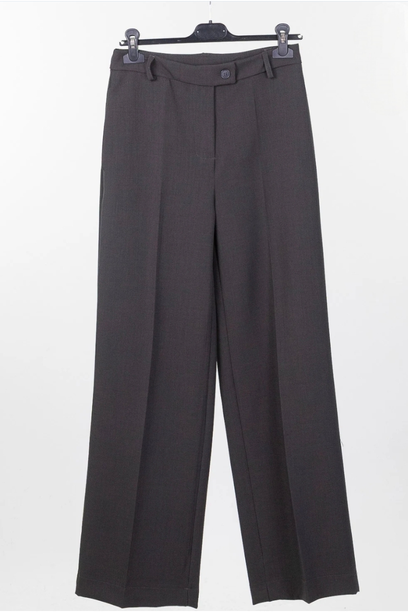 Pantalon gris anthracite jambes larges