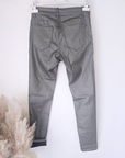 Pantalon slim huilé métal