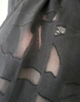 Jupe noire Carmel tissu en relief