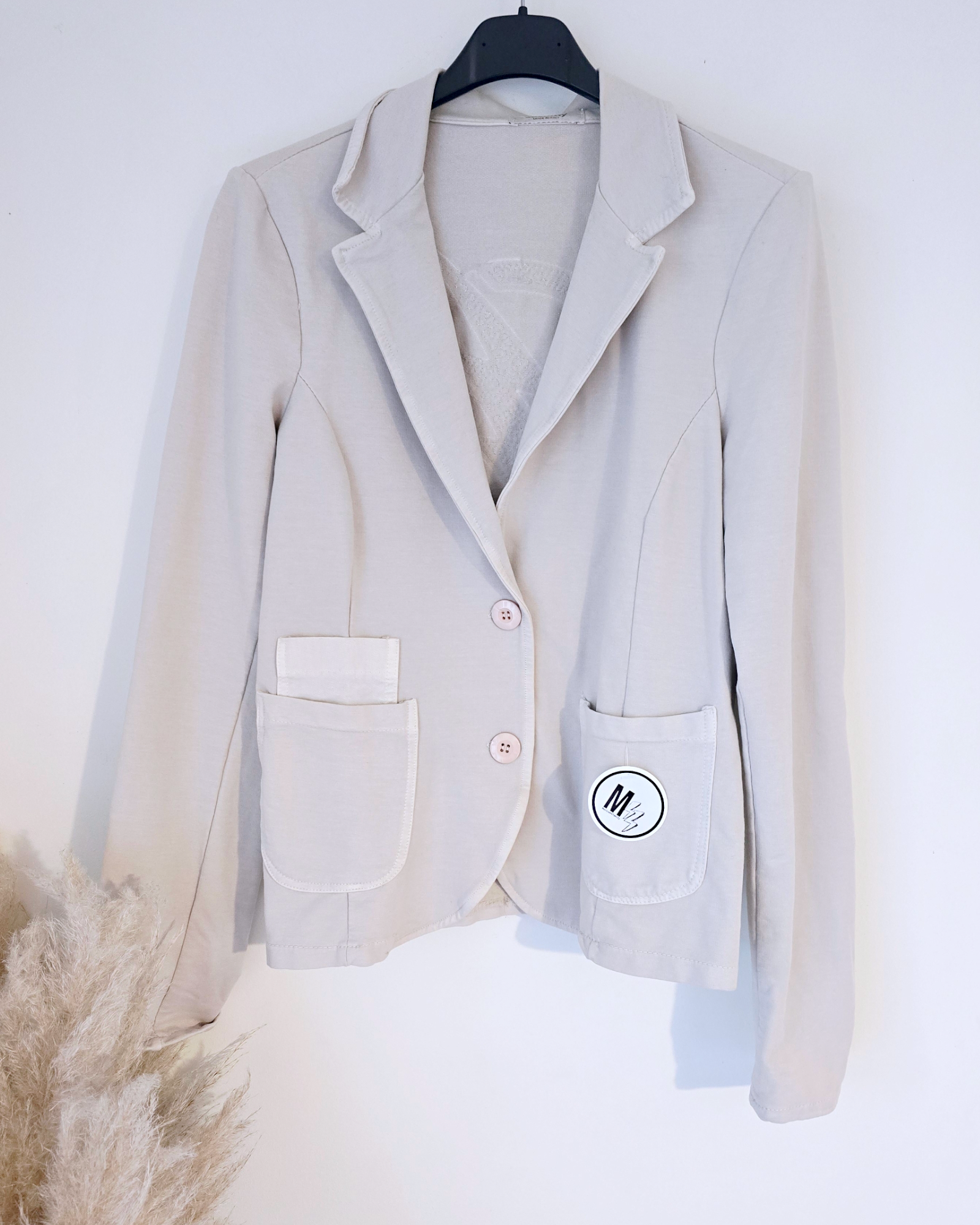 Veste cintrée beige éclair
