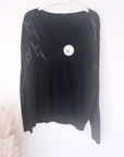 Pull noir éclairs strass