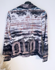 Veste cintrée à imprimé et strass