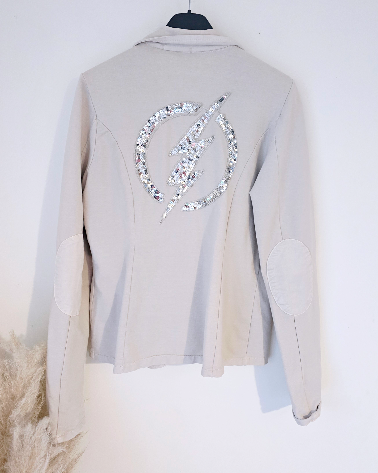 Veste cintrée beige éclair