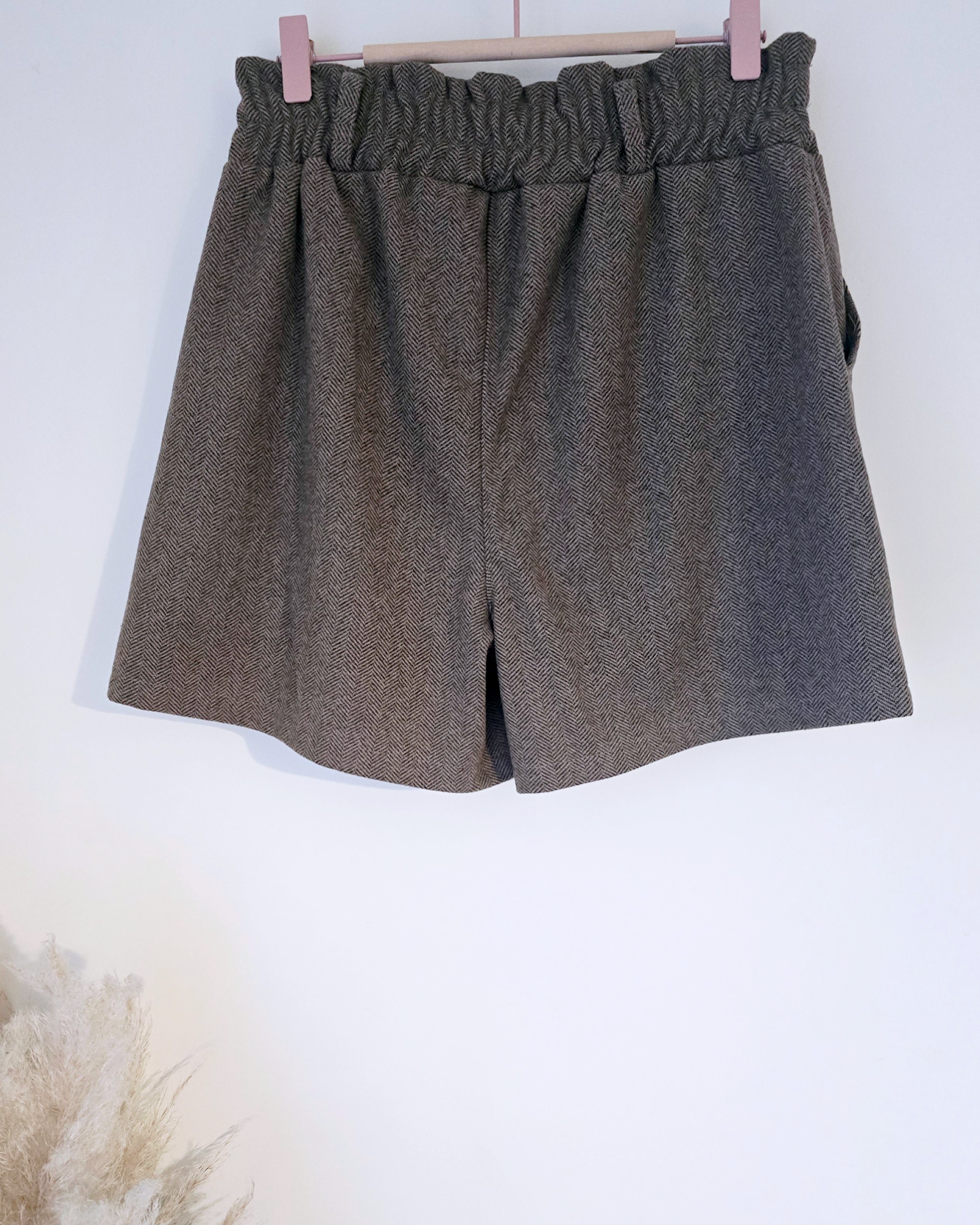 Short chevron marron beige