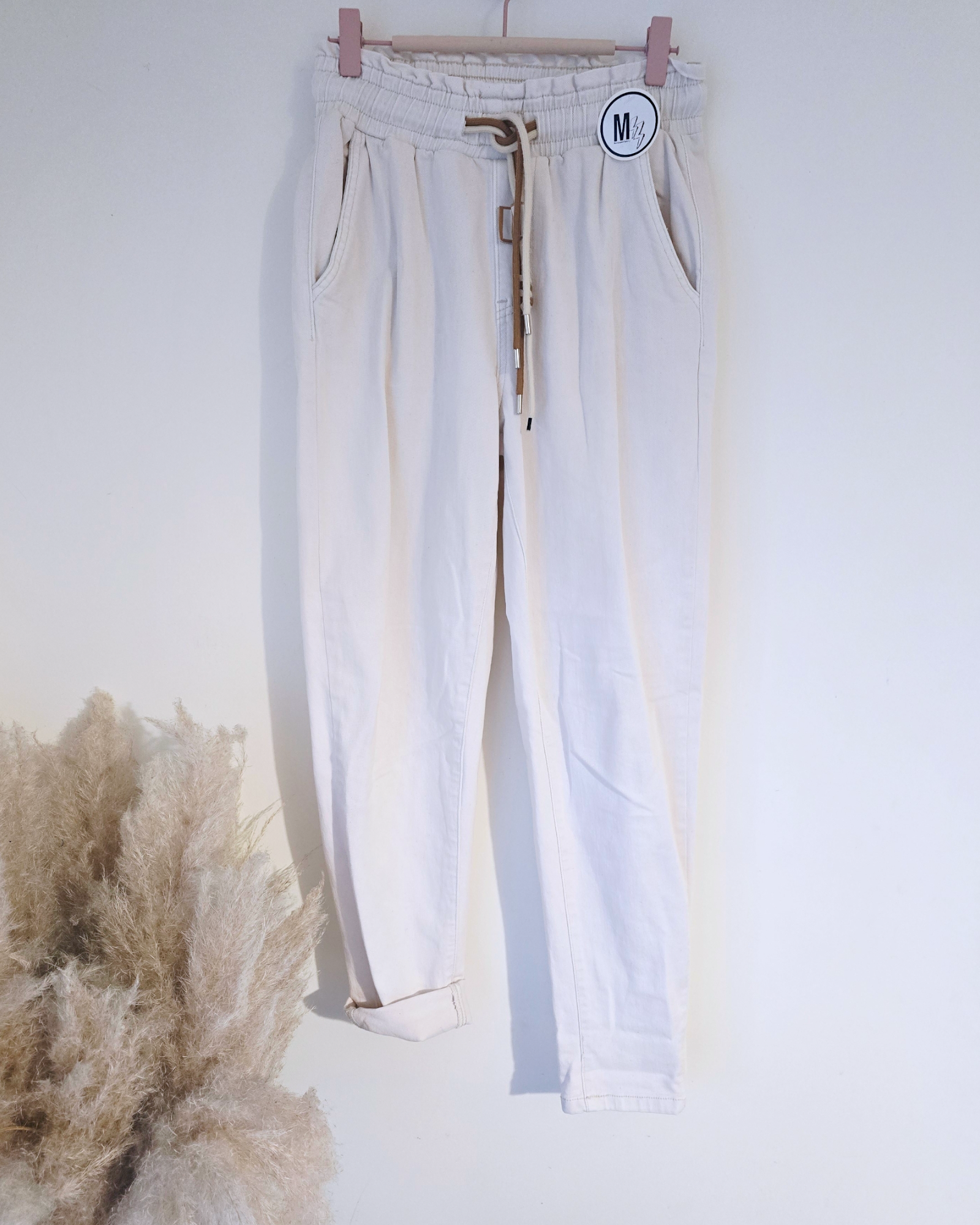 Pantalon jeeging écru