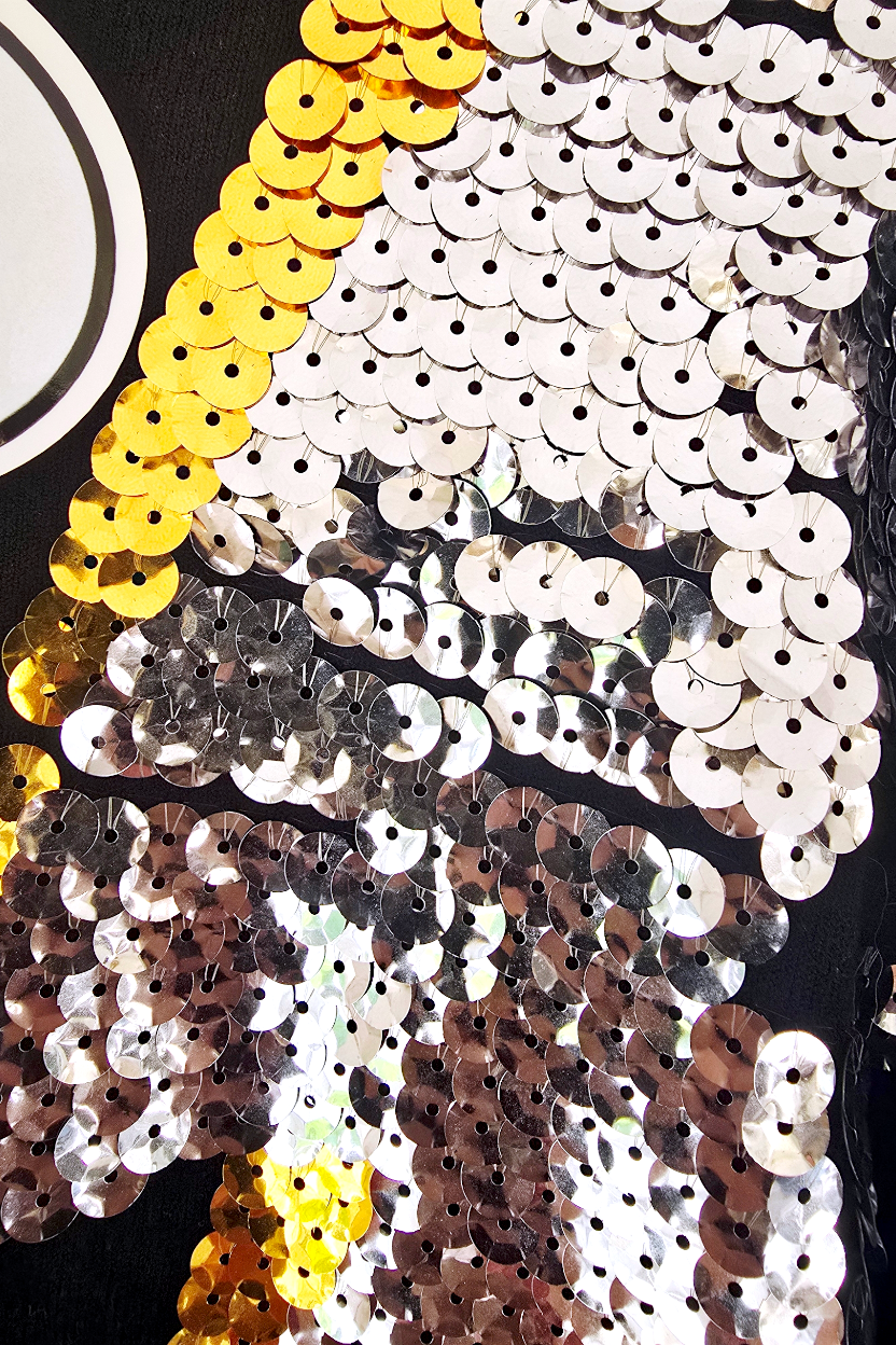 Pull noir éclairs sequins