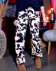 Pantalon en toile de coton imprimé animal
