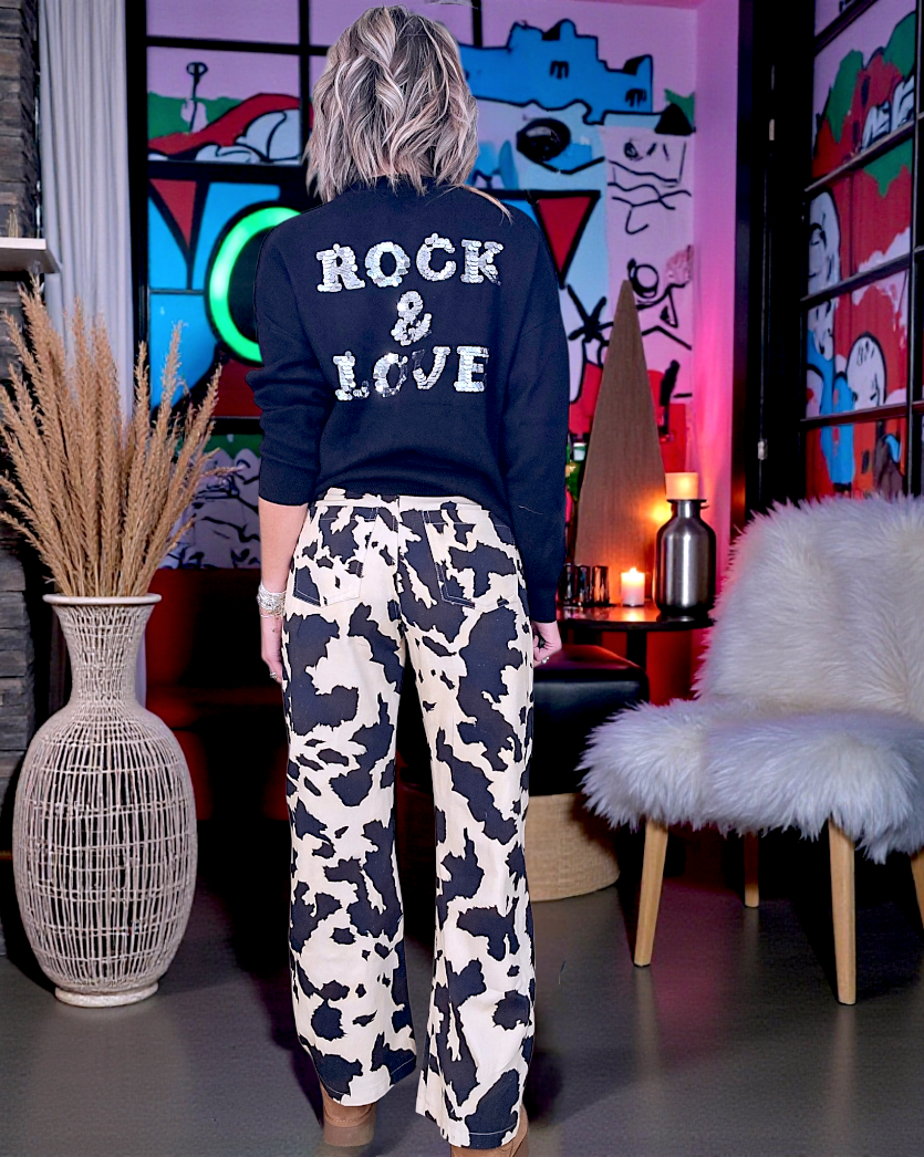 Pantalon en toile de coton imprimé animal