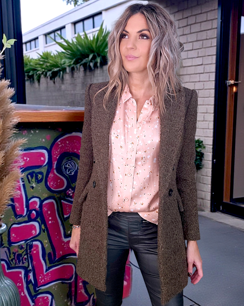 Manteau bouclette kaki