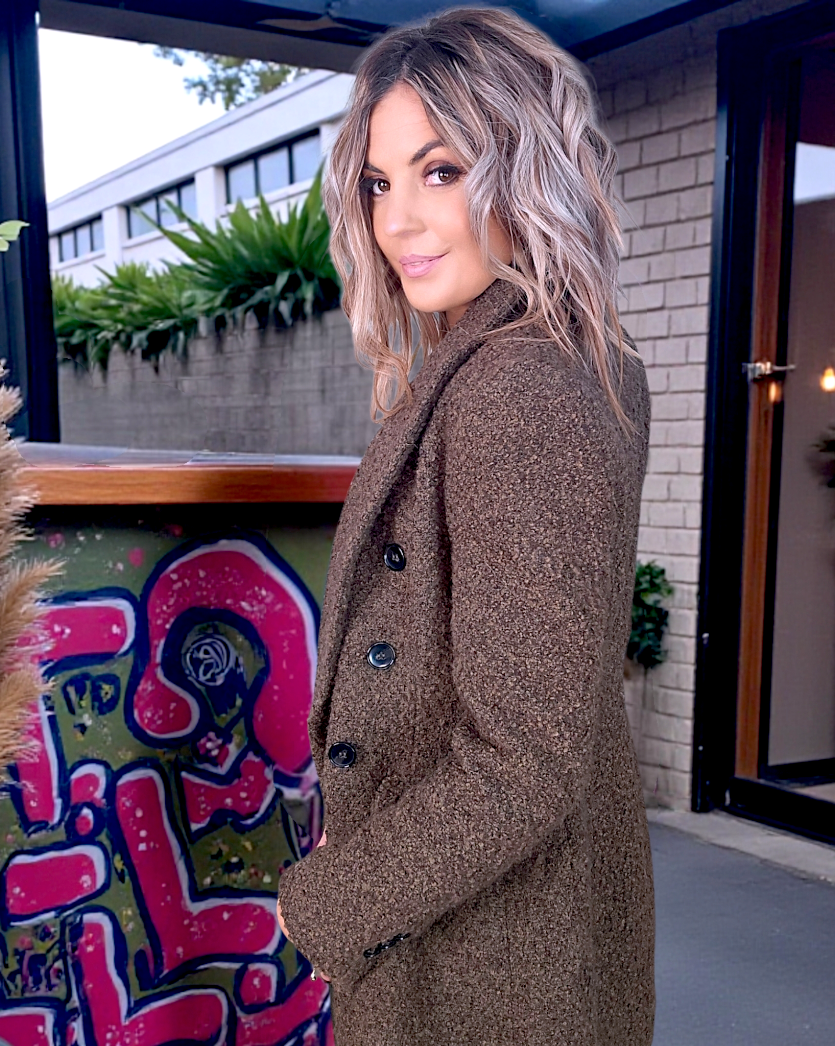 Manteau bouclette kaki