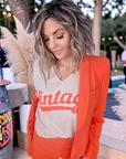 Pull beige vintage orange fluo - 𝐌𝐚𝐫𝐢𝐧𝐚𝟒𝟒𝐟𝐚𝐦𝐢𝐥𝐲