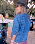 Veste brodée en jean bleu - 𝐌𝐚𝐫𝐢𝐧𝐚𝟒𝟒𝐟𝐚𝐦𝐢𝐥𝐲