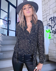 Chemise noire à imprimé éclairs et pois blancs - 𝐌𝐚𝐫𝐢𝐧𝐚𝟒𝟒𝐟𝐚𝐦𝐢𝐥𝐲