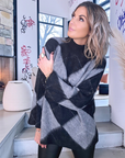 Pull tunique en damier noir - 𝐌𝐚𝐫𝐢𝐧𝐚𝟒𝟒𝐟𝐚𝐦𝐢𝐥𝐲