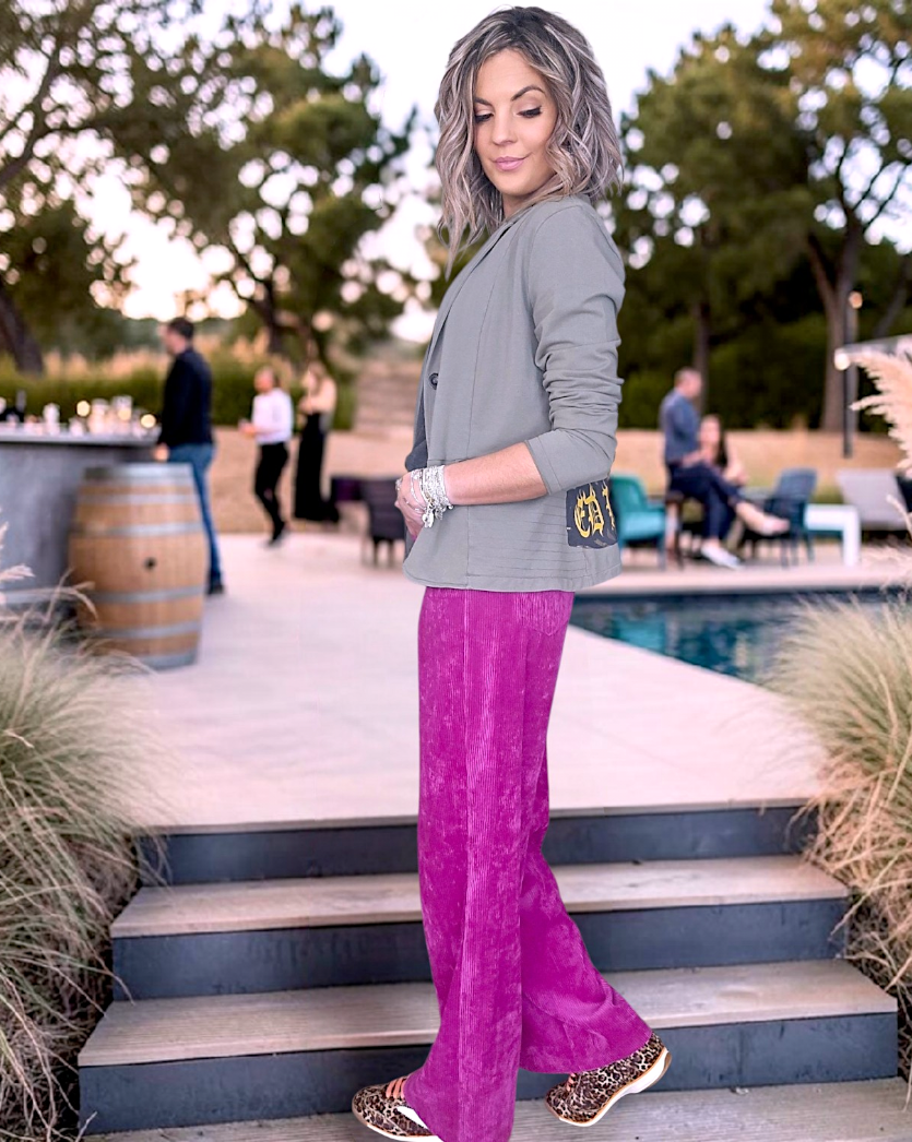 Pantalon velours rose framboise - 𝐌𝐚𝐫𝐢𝐧𝐚𝟒𝟒𝐟𝐚𝐦𝐢𝐥𝐲