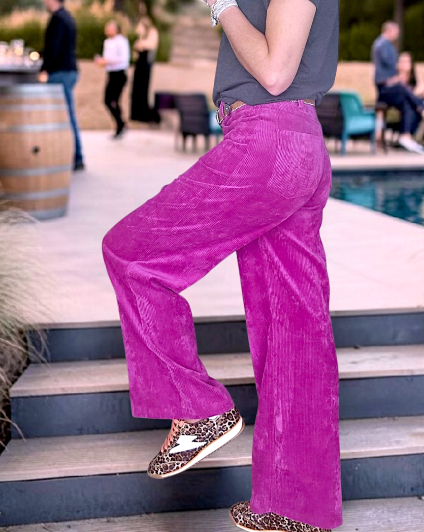 Pantalon velours rose framboise - 𝐌𝐚𝐫𝐢𝐧𝐚𝟒𝟒𝐟𝐚𝐦𝐢𝐥𝐲