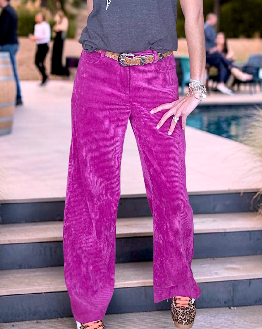 Pantalon velours rose framboise - 𝐌𝐚𝐫𝐢𝐧𝐚𝟒𝟒𝐟𝐚𝐦𝐢𝐥𝐲