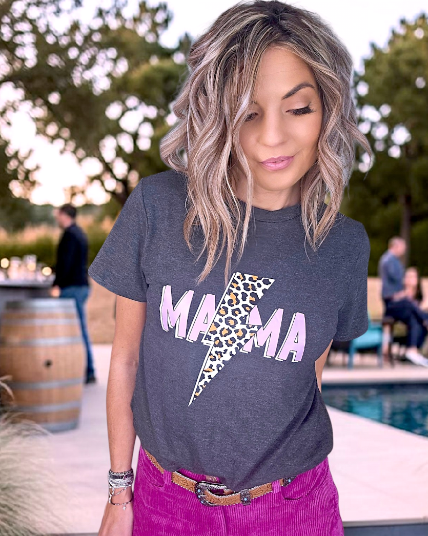 T-shirt gris anthracite éclair - 𝐌𝐚𝐫𝐢𝐧𝐚𝟒𝟒𝐟𝐚𝐦𝐢𝐥𝐲