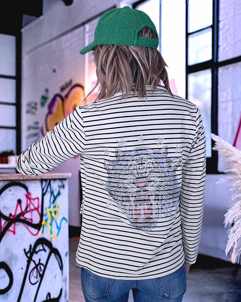 Veste marinière à tigre à sequins - 𝐌𝐚𝐫𝐢𝐧𝐚𝟒𝟒𝐟𝐚𝐦𝐢𝐥𝐲