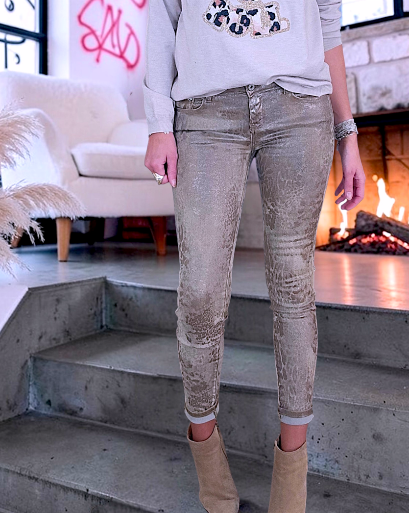 Pantalon bronze à imprimé animal - 𝐌𝐚𝐫𝐢𝐧𝐚𝟒𝟒𝐟𝐚𝐦𝐢𝐥𝐲