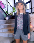 Veste noire bi-matière laine et cuir - 𝐌𝐚𝐫𝐢𝐧𝐚𝟒𝟒𝐟𝐚𝐦𝐢𝐥𝐲