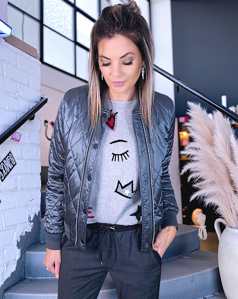 Doudoune matelassée gris métallisé - 𝐌𝐚𝐫𝐢𝐧𝐚𝟒𝟒𝐟𝐚𝐦𝐢𝐥𝐲