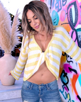 Pull rayé jaune double sens - 𝐌𝐚𝐫𝐢𝐧𝐚𝟒𝟒𝐟𝐚𝐦𝐢𝐥𝐲