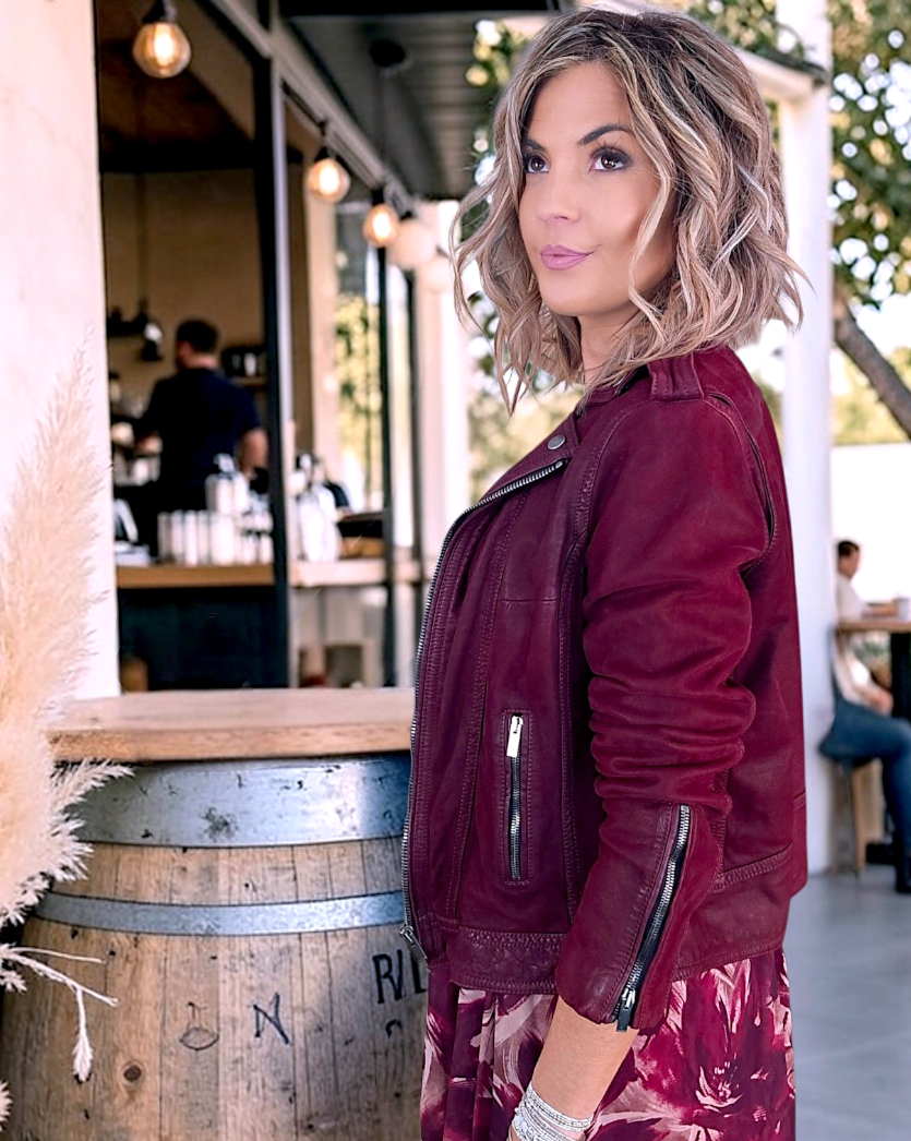 Perfecto aubergine 100% cuir - 𝐌𝐚𝐫𝐢𝐧𝐚𝟒𝟒𝐟𝐚𝐦𝐢𝐥𝐲