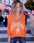 Pull orange fluo bohème - 𝐌𝐚𝐫𝐢𝐧𝐚𝟒𝟒𝐟𝐚𝐦𝐢𝐥𝐲
