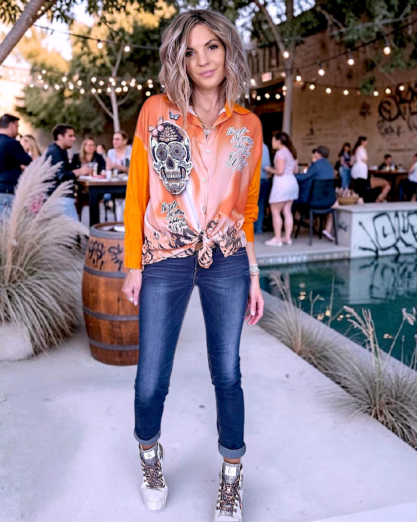 Chemise / tunique orange skull - 𝐌𝐚𝐫𝐢𝐧𝐚𝟒𝟒𝐟𝐚𝐦𝐢𝐥𝐲