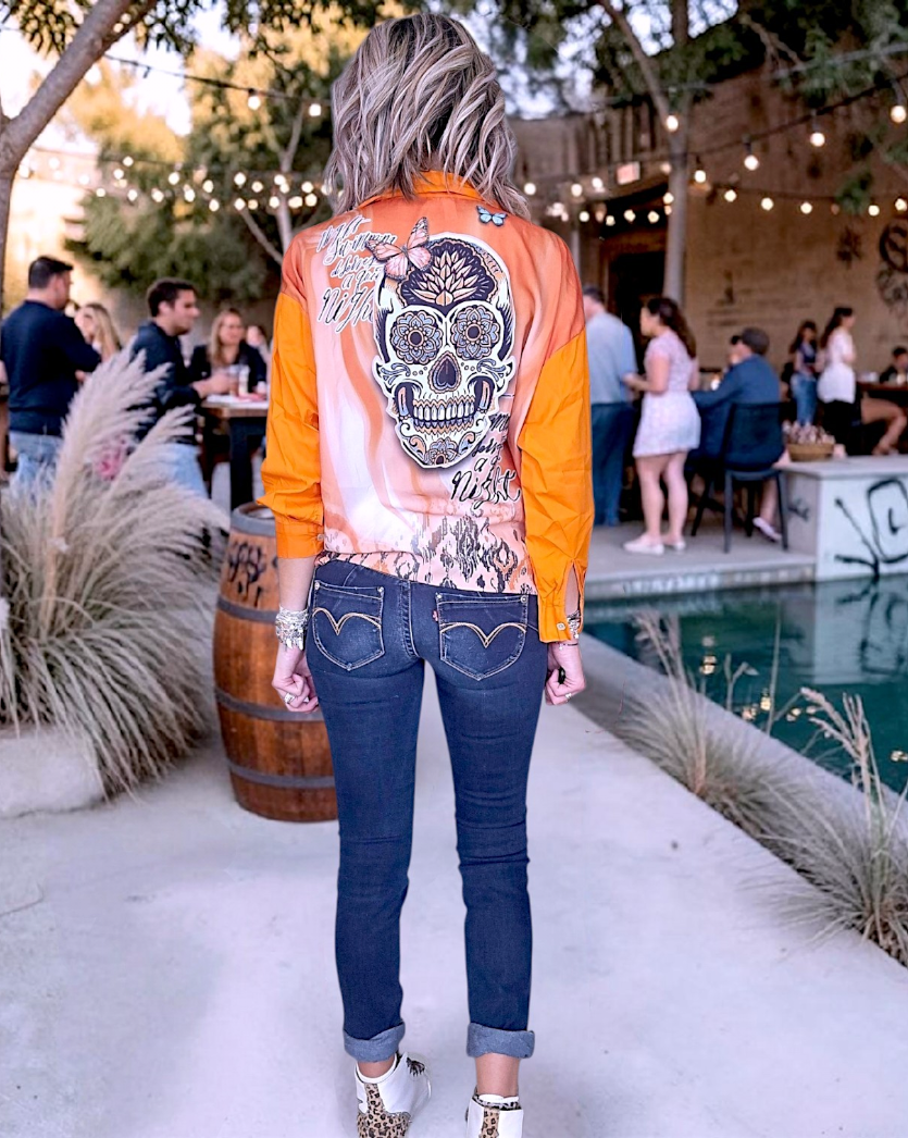 Chemise / tunique orange skull - 𝐌𝐚𝐫𝐢𝐧𝐚𝟒𝟒𝐟𝐚𝐦𝐢𝐥𝐲