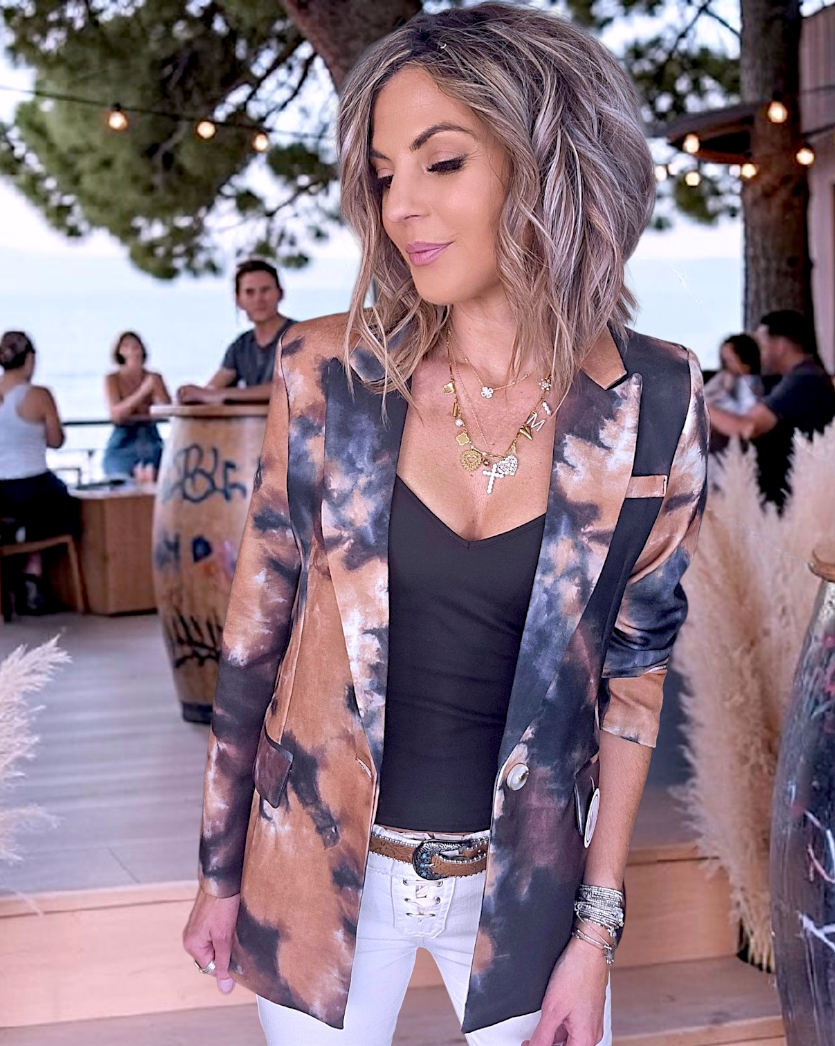Veste tie and dye beige tabac - 𝐌𝐚𝐫𝐢𝐧𝐚𝟒𝟒𝐟𝐚𝐦𝐢𝐥𝐲