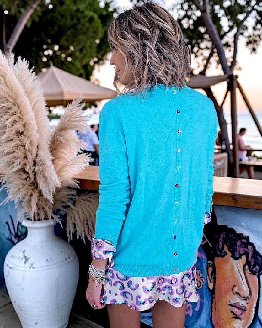 Pull bleu turquoise - 𝐌𝐚𝐫𝐢𝐧𝐚𝟒𝟒𝐟𝐚𝐦𝐢𝐥𝐲