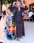 Robe 7/8è à imprimé léopard noir et marron - 𝐌𝐚𝐫𝐢𝐧𝐚𝟒𝟒𝐟𝐚𝐦𝐢𝐥𝐲