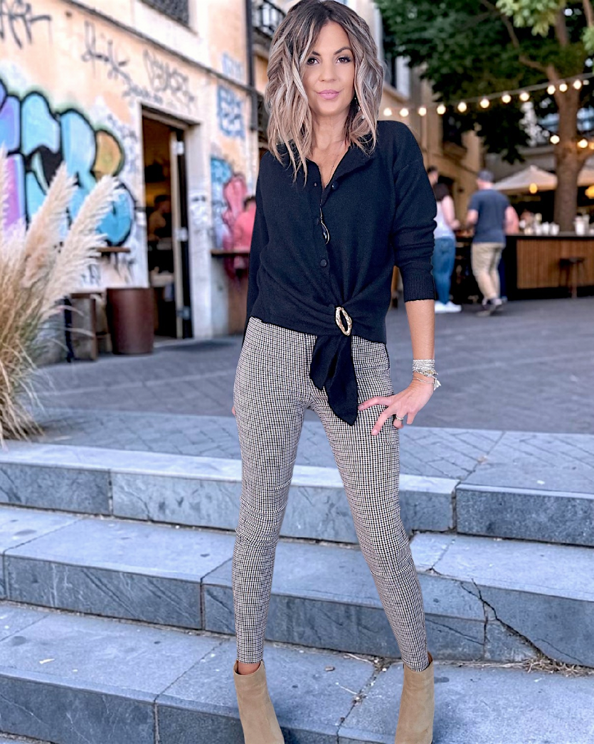 Pantalon à imprimé pied-de-poule - 𝐌𝐚𝐫𝐢𝐧𝐚𝟒𝟒𝐟𝐚𝐦𝐢𝐥𝐲