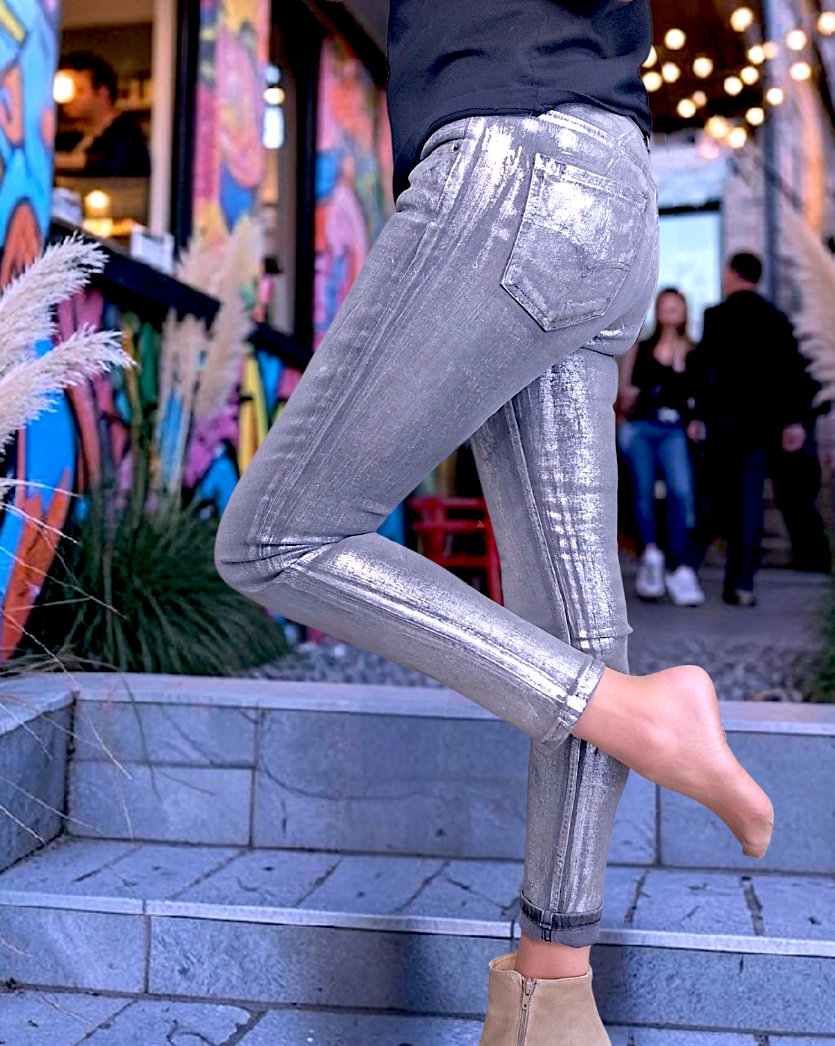 Pantalon argenté - 𝐌𝐚𝐫𝐢𝐧𝐚𝟒𝟒𝐟𝐚𝐦𝐢𝐥𝐲