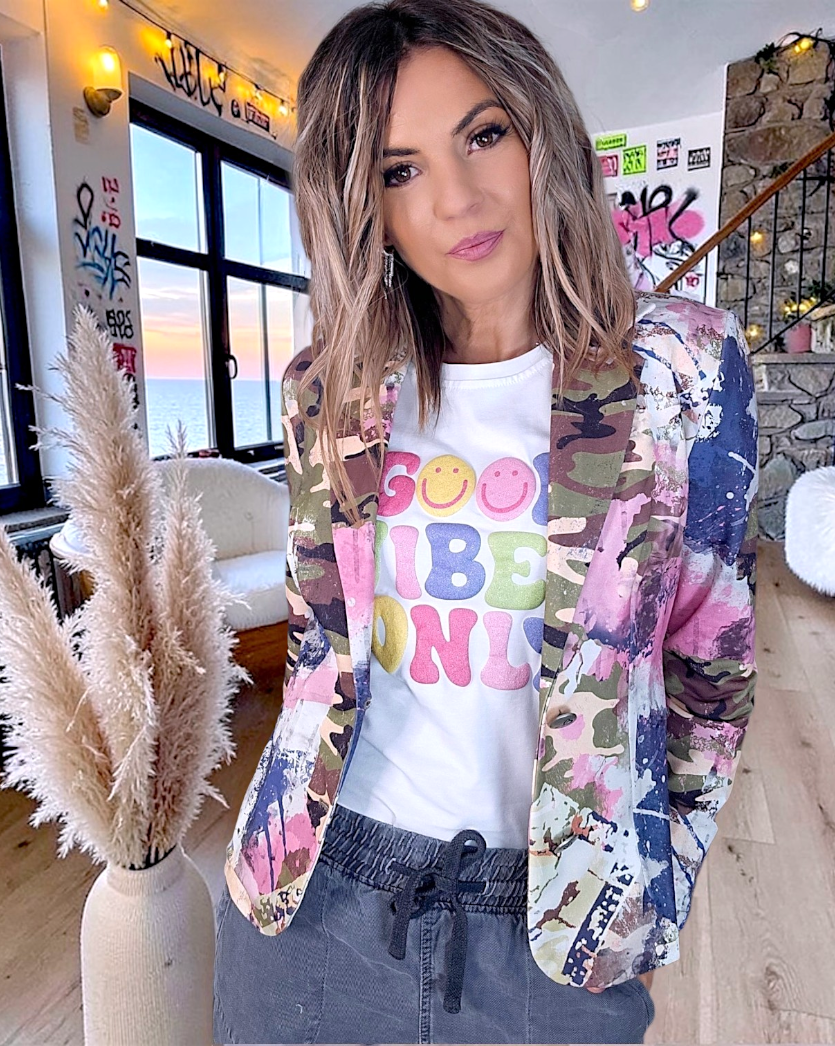 Tee-shirt blanc Good Vibes - 𝐌𝐚𝐫𝐢𝐧𝐚𝟒𝟒𝐟𝐚𝐦𝐢𝐥𝐲