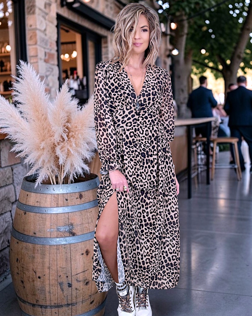 Robe 7/8è  imprimé léopard - 𝐌𝐚𝐫𝐢𝐧𝐚𝟒𝟒𝐟𝐚𝐦𝐢𝐥𝐲