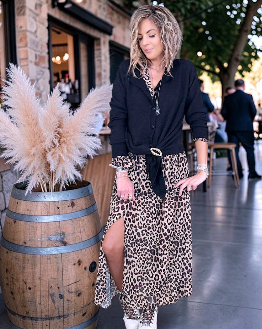 Robe 7/8è  imprimé léopard - 𝐌𝐚𝐫𝐢𝐧𝐚𝟒𝟒𝐟𝐚𝐦𝐢𝐥𝐲