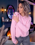Pull rose à maille chaude - 𝐌𝐚𝐫𝐢𝐧𝐚𝟒𝟒𝐟𝐚𝐦𝐢𝐥𝐲