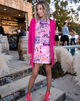 Robe rose à imprimé tags - 𝐌𝐚𝐫𝐢𝐧𝐚𝟒𝟒𝐟𝐚𝐦𝐢𝐥𝐲