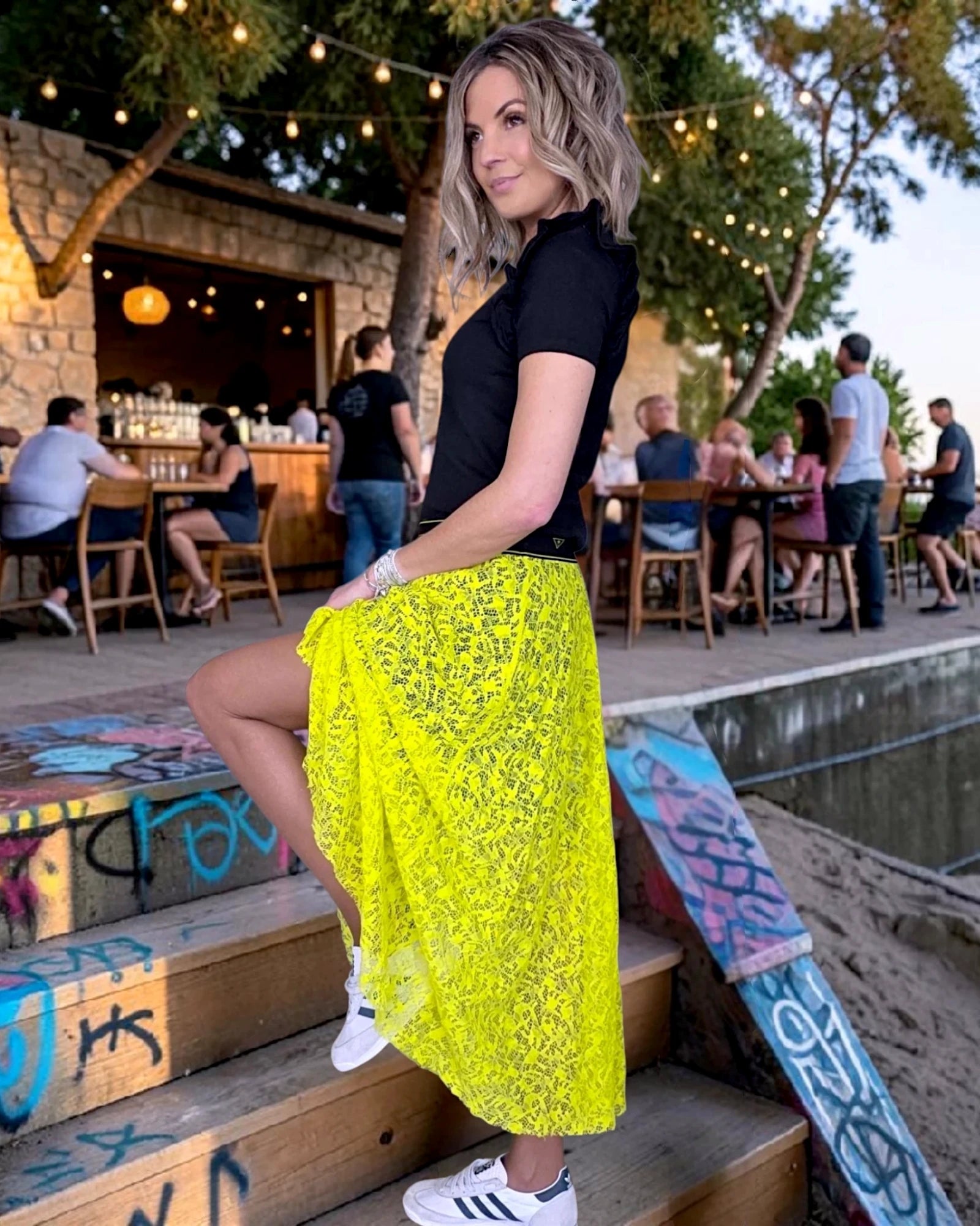 Jupe jaune en dentelle - 𝐌𝐚𝐫𝐢𝐧𝐚𝟒𝟒𝐟𝐚𝐦𝐢𝐥𝐲