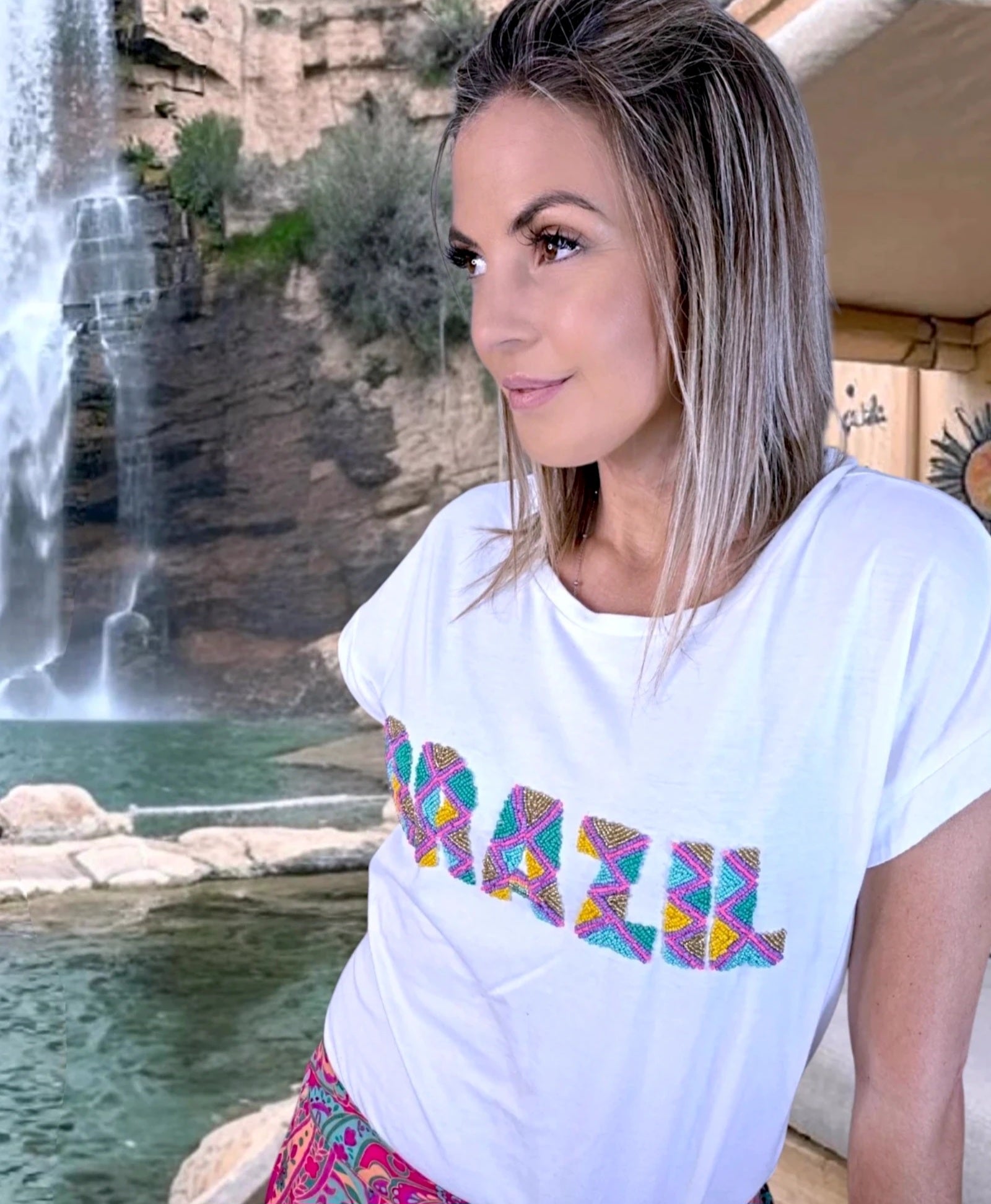 T-shirt blanc Brazil - 𝐌𝐚𝐫𝐢𝐧𝐚𝟒𝟒𝐟𝐚𝐦𝐢𝐥𝐲