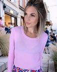 Pull rose à maille fine côtelée - 𝐌𝐚𝐫𝐢𝐧𝐚𝟒𝟒𝐟𝐚𝐦𝐢𝐥𝐲